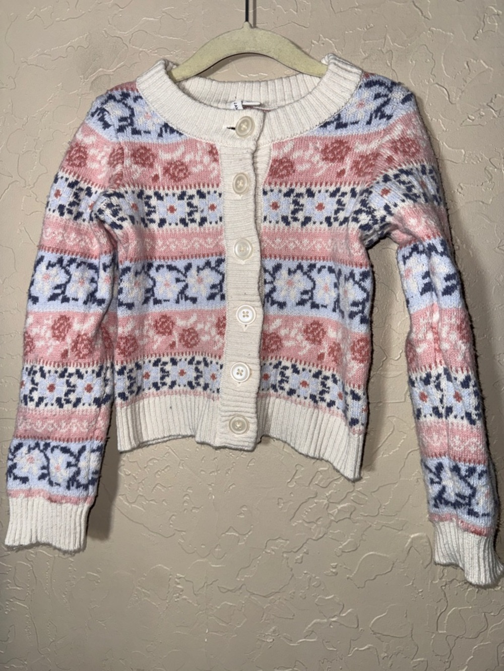 Janie and Jack girls fair isle cardigan sweater size 4